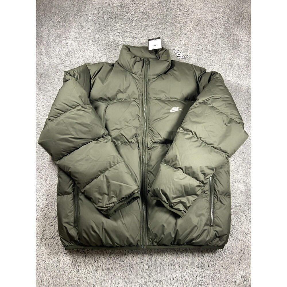 Nike Club Therma-FIT Down Puffer Jacket Size Large Men Sequoia Green IB2975-355